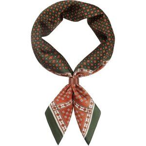 ⚡Men Armygreen Necktie 27.5 Inches Cowboy Scarves Pocket Square Silk Bandanas